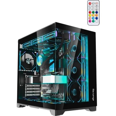 Revenge Kumandalı Supernova 7 Rgb Fanlı Atx Temperli Cam Panel Akvaryum Gaming Bilgisayar