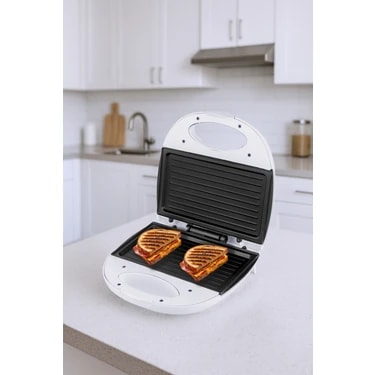 Awox Rapid Tost Makinesi 750 W Beyaz Çift Taraflı Teflon Plaka ile Pratik