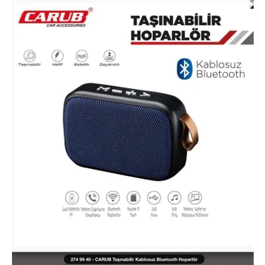CARUB Taşınabilir Kablosuz Hoparlör Bluetooth Mini Suya Dayanıklı 10 W Güç