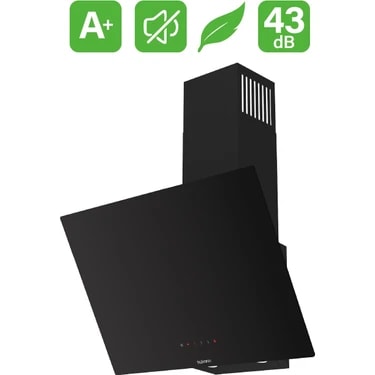 Ferre D077 Siyah Ultra Sessiz Silentart 60 cm Duvar Tipi Ankastre Davlumbaz A+ Enerji