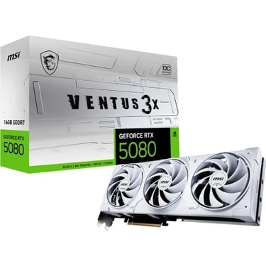 Msı Geforce Rtx 5080 16GB Ventus 3x Oc Whıte Gddr7 256BIT DX12 Gaming (Oyuncu) Ekran