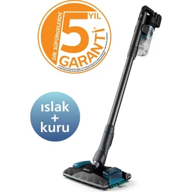 Philips 8000 Serisi Aqua Plus Kablosuz Dik Süpürge, 25,2 V, 80 dk'ya kadar Çalışma Süresi,