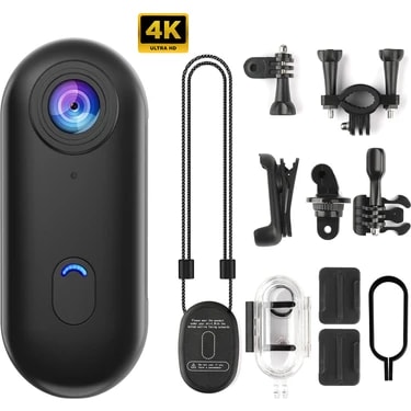 Robeve Mini Wifi Aksiyon Kamerası 4K Giyilebilir Aksiyon Kamera - Su Geçirmez Tasarım - Ses ve
