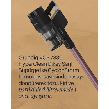 GRUNDIG VCP 7330 HyperClean 450 Watt BLDC Motor Şarjlı Dik
