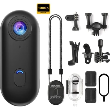 Robeve Mini Wifi Aksiyon Kamerası 1080P Giyilebilir Aksiyon Kamera - Su Geçirmez Tasarım - Ses ve