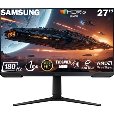Samsung 27" Odyssey G3 LS27DG302EUXUF 1 Ms 180 Hz FHD (HDMI+DP) Pivot Gaming