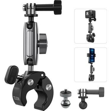 Telesin Motosiklet Gidonu Bisiklet Montaj Kelepçeleri Için Gopro Hero 13 12 11 10 9 Djı Osmo Action