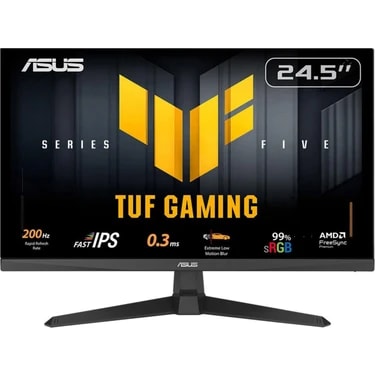 ASUS TUF GAMING VG259Q5A 24.5 Fast IPS 1920x1080 0.3ms 200Hz 300cd DP HDMI Hoparlör 3 Yıl