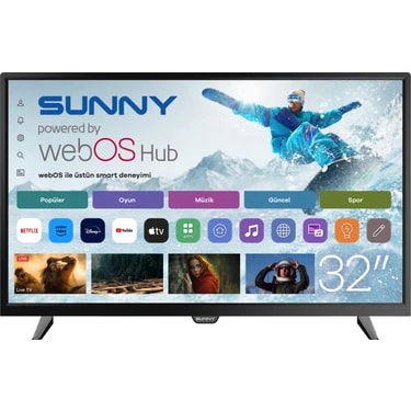 Sunny SN32DAL540 32" 81 Ekran Dahili Uydu Alıcılı HD Ready Smart webOS LED