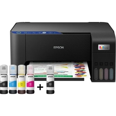 Epson Ecotank L3251 Fotokopi Tarayıcı Wifi Tanklı Yazıcı 4 Kartuş ile 10 Sayfa