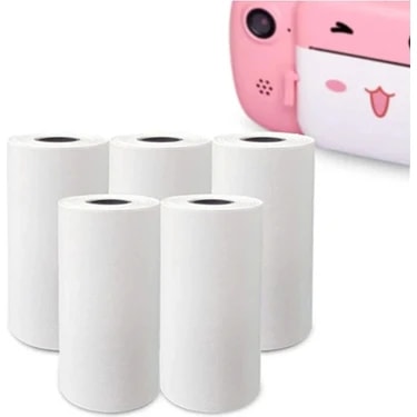Çocuk Kamera Baskı Kağıdı, 5'li Rulo 57X25MM Çekirdekli Fotoğraf Baskı Termal Kağıt