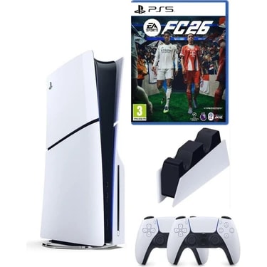 Sony Playstation 5 Slim Modeli + 2 Kol Dualsense + Şarj İstasyonu ile Oyun