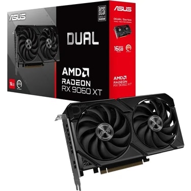 ASUS DUAL-RX9060XT-16G-AMD-RADEON-RX 9060 XT-16G-16GB GDDR6-128bit-3250MHz-HDMI-2xDP-EKRAN