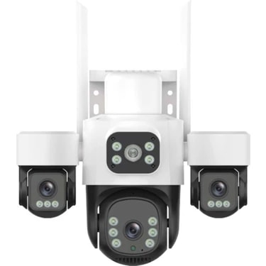 INOX-X113 3 Lensli 3MP Wifi PTZ Kamera 2K Video Çözünürlüğü Beyaz Renkli Gece Görüşü