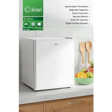 Kiwi KRF-2545 Mini Buzdolabı 45 lt Enerji Sınıfı E Ayarlanabilir Termostat ve Düşük Gürültü