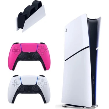 Sony Playstation 5 Slim Digital 825 GB + Şarj Istasyonu + 2. Pembe Dualsense Ithalatçı