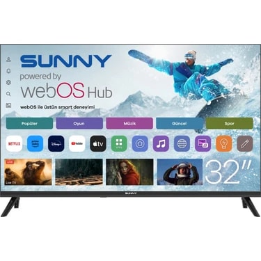 Sunny SN32HMLN-W02S 32'' 80 Ekran Uydu Alıcılı HD Ready webOS LED