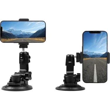 CoverZone CL45 | Vantuzlu Kamera ve Telefon Tutucu Aparat – 1/4 Vida Uyumlu Çok Açılı Ayarlanabilir