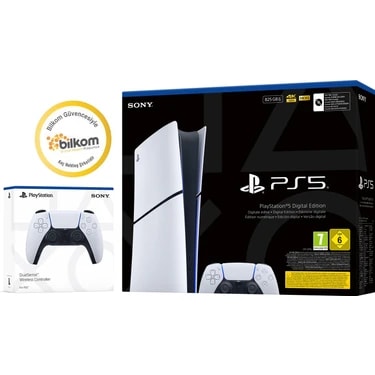 Sony Playstation 5 Slim 825 GB Digital Versiyon + 2.dualsense Oyun Konsolu (Bilkom