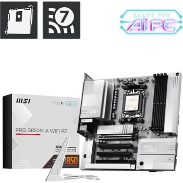 MSI Msı Pro B850M-A Wıfı Pz Ddr5 Amd B850 Am5 Soket Ddr5 8200MHZ+(OC)MHZ Matx