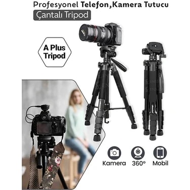 Ensiga Tripod 175 cm Profesyonel Telefon Kamera Tutucu Çantalı A Plus