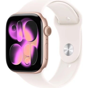 Apple Watch Series 11 Gps, 42 mm Roze altın Rengi Alüminyum kasa ve Bulut pembesi