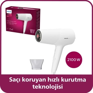Philips 5000 Serisi Saç Kurutma Makinesi, 2100w, ThermoShield teknolojisi, İyonik Bakım,