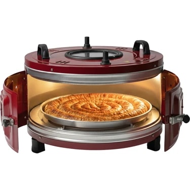 Akel AF130L 25 Litre Orta Boy Yuvarlak Davul Fırın, İç Aydınlatmalı, Termostatlı, Üst & Ön