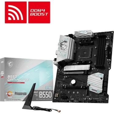 MSI Msı B550 Gamıng Wıfı Am4 Ddr4 4866(OC) HDMI Dp 2x M.2 USB 10GBPS 1g Lan Wıfı 5