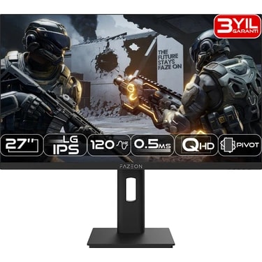 Fazeon X27F120QP 27" 120Hz 0.5ms Lg Nano Fast IPS 2k Qhd Hdmı*1 +Dp*1+Usb*1 Pıvot Gamıng
