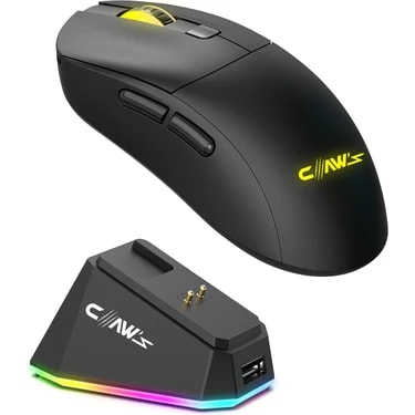 Claw's Banza 24.000 Dpı Pixart 3311 Sensör - Rgb Şarj Dock - Makro & Rgb Yazılım - Denge Mimari