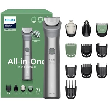 Philips All-In-One Trimmer 5000 Serisi MG5932/15, 11'ı 1 Arada Erkek Bakım Seti, Yüz Saç Vücut
