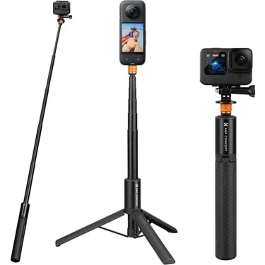 K&f Concept 120CM Görünmez Selfie Çubuğu & Tripod - Uyumlu INSTA360 X3 / X4 / X5 ve Osmo