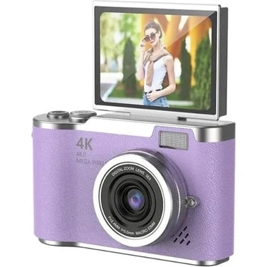 Vothoon 4K Dijital Retro Video Kamera 48MP 18X Zoom Flaşlı (32GB) Kart Dijital Vlog Fotoğraf