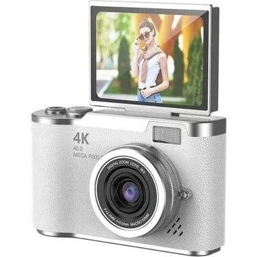 Vothoon 4K Dijital Retro Video Kamera 48MP 18X Zoom Flaşlı (32GB) Kart Dijital Vlog Fotoğraf