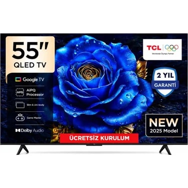 TCL 55T61C 55" 140 Ekran Uydu Alıcılı 4K Ultra HD Google Smart QLED