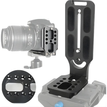 CoverZone Arca Swiss Alüminyum Kamera L Braket, 1/4 Vida Girişli Tripod Aparatı, Dikey Yatay Çekim,