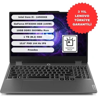 LENOVO LOQ Intel Core i5-14500HX 16GB (DDR5-5600) 1TB SSD RTX 5060 8GB GDDR7 (TGP 100W) Freedos