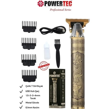 Powertec TR-8950 Saç Sakal Ense Vücut Tıraş Makinesi (2 Yıl
