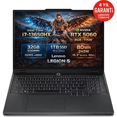 Lenovo Legion 5 15IRX10 Intel Core i7-13650HX 32GB 1TB SSD RTX 5060 8GB 15.3" WUXGA (1920X1200) IPS