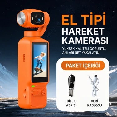 Azurtech LK-032 El Tipi Mini Gimbal Spor Kamera 1080P Hd Vlog Kamerası Döner Lensli Action