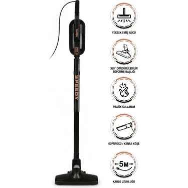 Fantom Speedy Pro Du 2100 Dikey Süpürge Siyah 1 L Toz Hacmi ile Ekonomik ve Kullanım