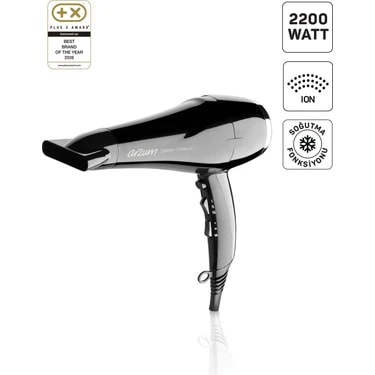 Arzum AR5007 Shiny İyonlu Saç Kurutma Makinesi, Difüzörlü Başlıklı, 2200W,