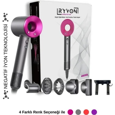Ryvon Güçlü Saç Kurutma Makinesi 1500 W 5 Başlıklı 3 Kademe Hız Ayarı ile Profesyonel