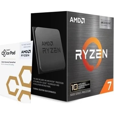 Amd Ryzen 7 5800X3D 10TH Anniversary Edition 3.4ghz 8 Çekirdek 96MB Önbellek Soket Am4 Box