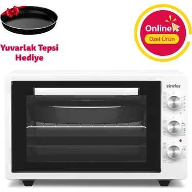 Simfer 4242 Beyaz 42 LT Turbo Fan Mini/Midi Fırın - 6 Fonksiyon,Yoğurt Yapma, Buz Çözme & İç