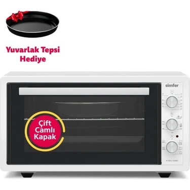 Simfer 4552 Beyaz 45 LT Turbo Fan Mini/Midi Fırın - 6 Fonksiyon,Yoğurt Yapma, Buz Çözme & İç