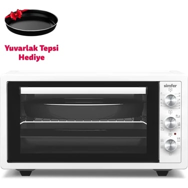 Simfer 4502 Beyaz 45 Litre Turbo Midi/Mini Fırın Kompakt Tasarım ve Enerji Verimliliği