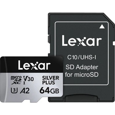 Lexar Professional 64GB 205 MB/s Silver Plus Mikro SD Hafıza