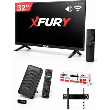 Fury 32'' (82 Ekran) Kırılmaz Monitör | Wifi'li Uydu Alıcısı + Tv Askı Aparatı